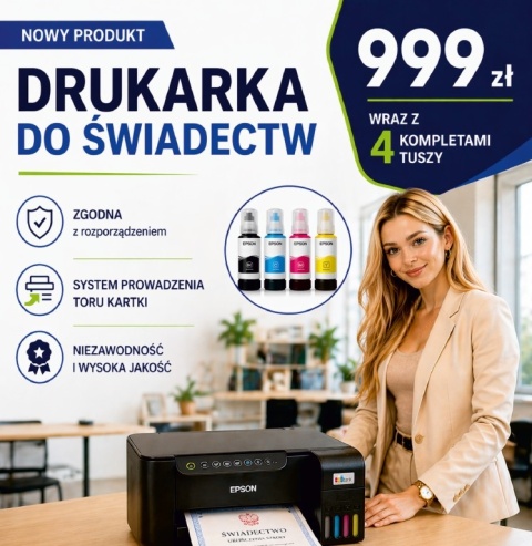 Drukarka do świadectw szkolnych- Zgodna z rozporządzeniem