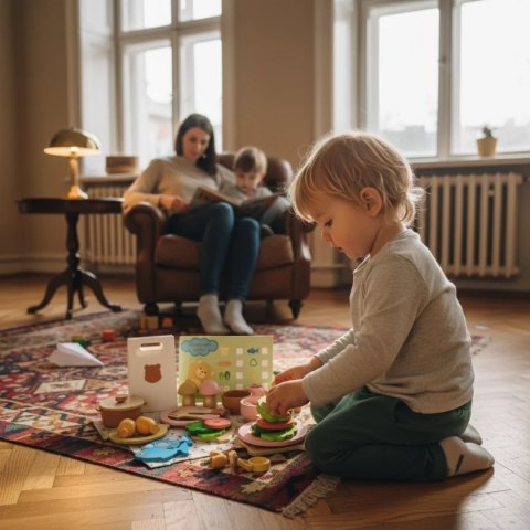 Drewniany zestaw kuchenny dla dzieci 40+ el. - Kabi 3+