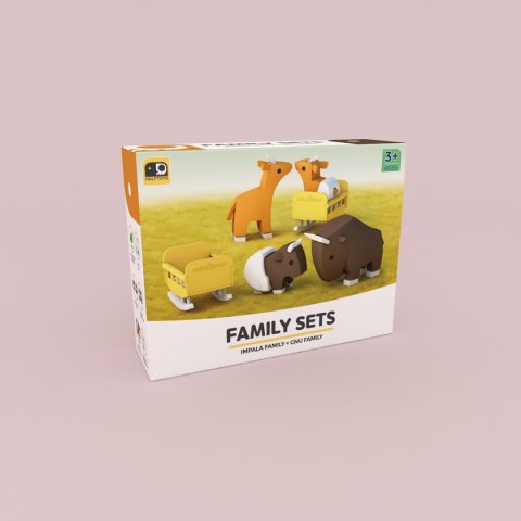 Figurki magnetyczne 3D Half Toys - Rodzina safari Impala i Gnu