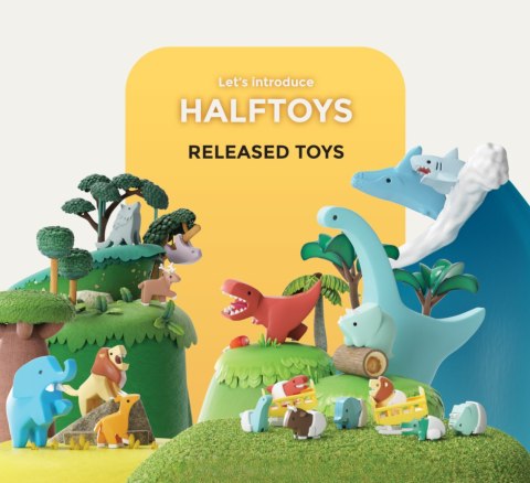 Figurki magnetyczne dinozaury 3D Ankylo i Para - Half Toys 3+