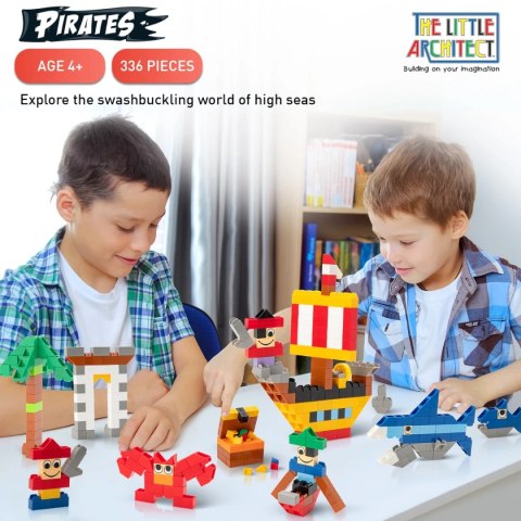 Klocki konstrukcyjne Pirates 335 el. - Little Architect 4+