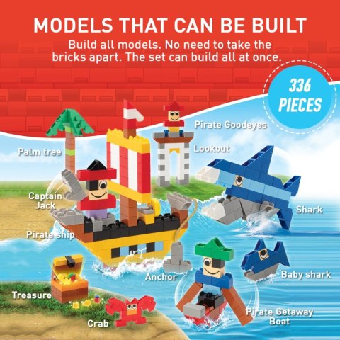 Klocki konstrukcyjne Pirates 335 el. - Little Architect 4+