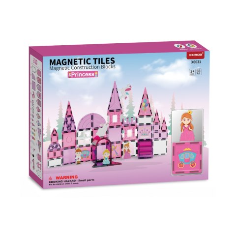 Klocki magnetyczne zamek księżniczki 58 el. - Magnetic Tiles 3+