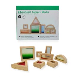 Klocki sensoryczne drewniane z piaskiem SensArt Sand - Kabi 2+ 8 el.