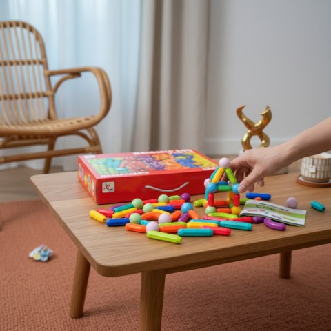 Magnetyczne pałeczki i kulki 178 el. - CreativiRod 3+