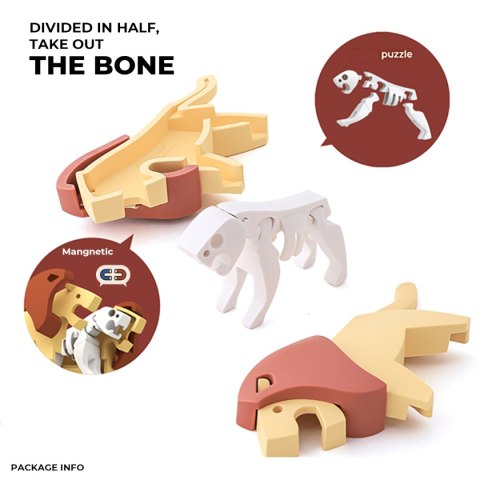 Magnetyczne zwierzaki Half Toys safari puzzle 3D - figurki 3+