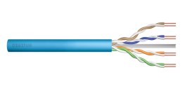 Kabel teleinformatyczny instalacyjny DIGITUS kat.6A, U/UTP, B2ca, drut, AWG 23/1, LSOH, 500m, niebieski, szpula