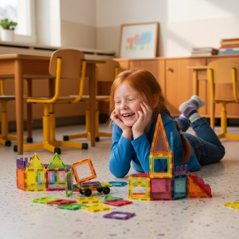 Klocki magnetyczne XL 66 elementów - Magnetic Tiles 3+