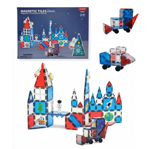 Klocki magnetyczne kosmiczne zestaw 60 elementów - 3+