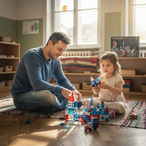 Klocki magnetyczne kosmiczne zestaw 60 elementów - 3+