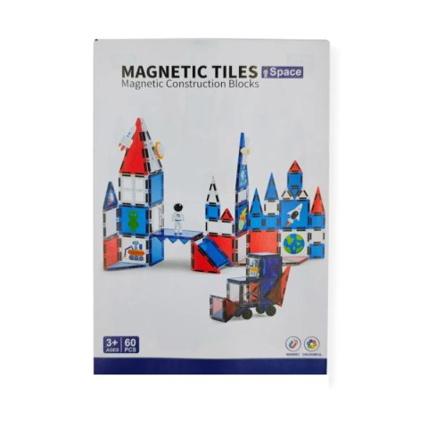 Klocki magnetyczne kosmiczne zestaw 60 elementów - 3+