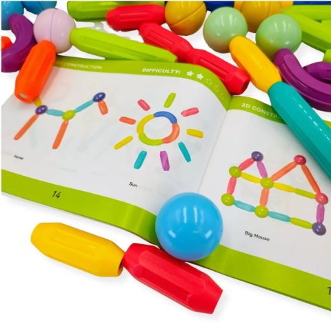 Klocki magnetyczne pałeczki i kulki 168 el. - CreatiViti 3+