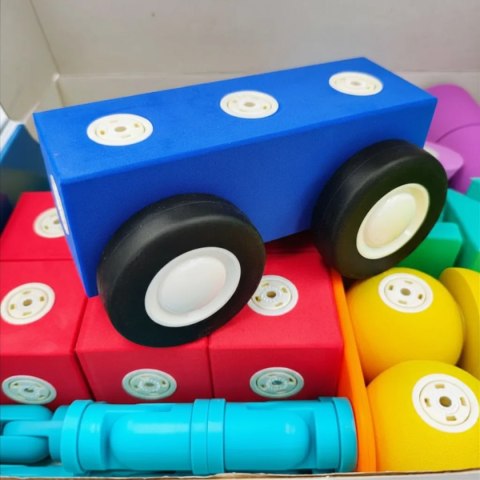 Klocki magnetyczne piankowe EVA 50 el. - 3+