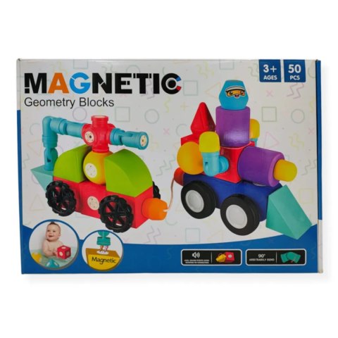 Klocki magnetyczne piankowe EVA 50 el. - 3+