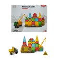 Klocki magnetyczne plac budowy 50 el. przezroczyste - Magnetic Tiles 3+