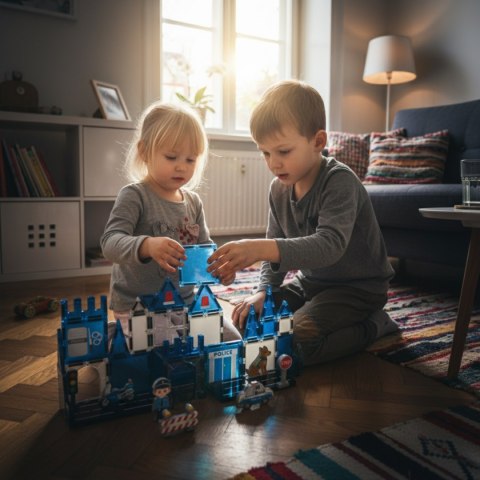 Klocki magnetyczne policja 42 el. - Magnetic Tiles 3+