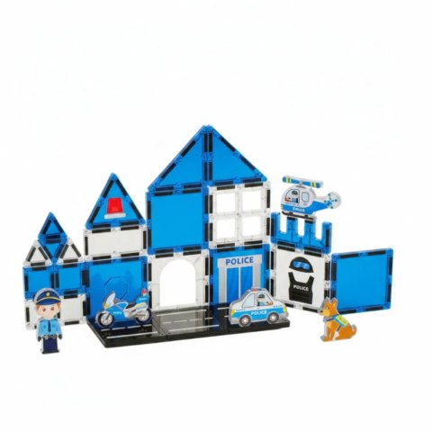 Klocki magnetyczne policja komisariat 28 el. - Magnetic Tiles 3+