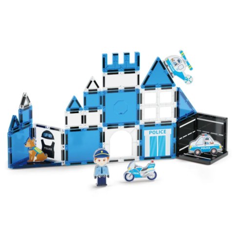 Klocki magnetyczne policja komisariat 28 el. - Magnetic Tiles 3+