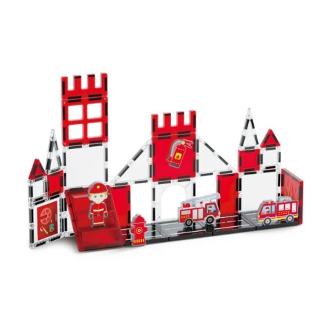 Klocki magnetyczne straż pożarna 32 el. - Magnetic Tiles 3+