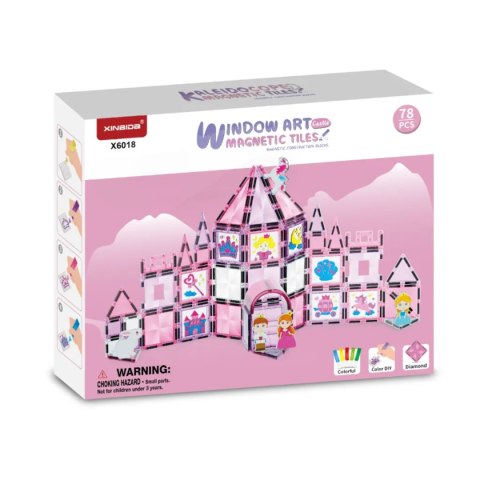 Klocki magnetyczne zamek 78 el. Magnetic Tiles Window Art - 3+