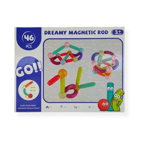 Magnetyczne pałeczki i kulki 46 el. - 3+