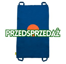 Mini chusta animacyjna 100 x 60 cm niebieska z kołem pomarańczowym