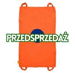 Mini chusta animacyjna 100 x 60 cm pomarańczowa z kołem niebieskim