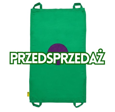 Mini chusta animacyjna 100 x 60 cm zielona z kołem fioletowym