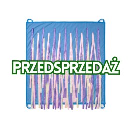 Chusta animacyjna 1,45 x 1,45 m ze wstążkami PASTELOWA