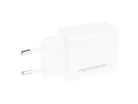 Ładowarka Movano GaN 20W USB-C PD + USB-A (white)