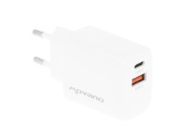 Ładowarka Movano GaN 30W USB-C PD + USB-A (white)