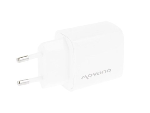 Ładowarka Movano GaN 30W USB-C PD + USB-A (white)