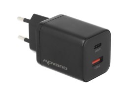 Ładowarka Movano GaN 45W USB-C PD + USB-A (black)