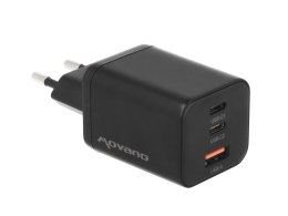 Ładowarka Movano GaN 65W 2x USB-C PD + USB-A (black)