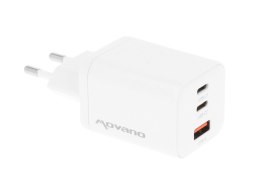 Ładowarka Movano GaN 65W 2x USB-C PD + USB-A (white)