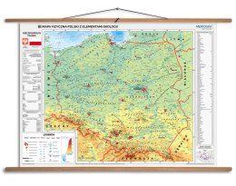 Mapa fizyczna Polski z elementami ekologii 200x150