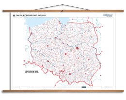 Mapa konturowa Polski 200x150