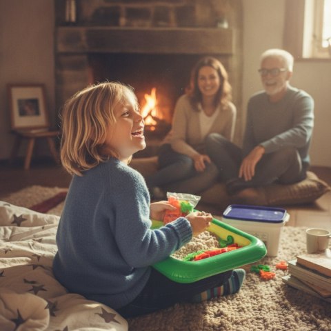 Piasek kinetyczny NaturSand 3 kg z foremkami i piaskownicą - Adam Toys 3+